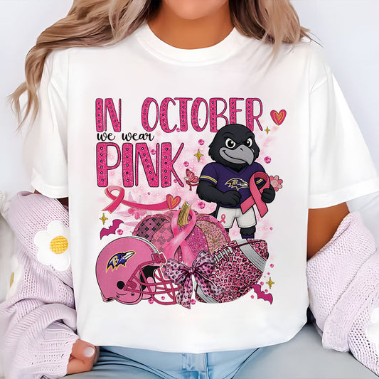In October We Are Pink NFL BAL 2D Shirt DatND DVT