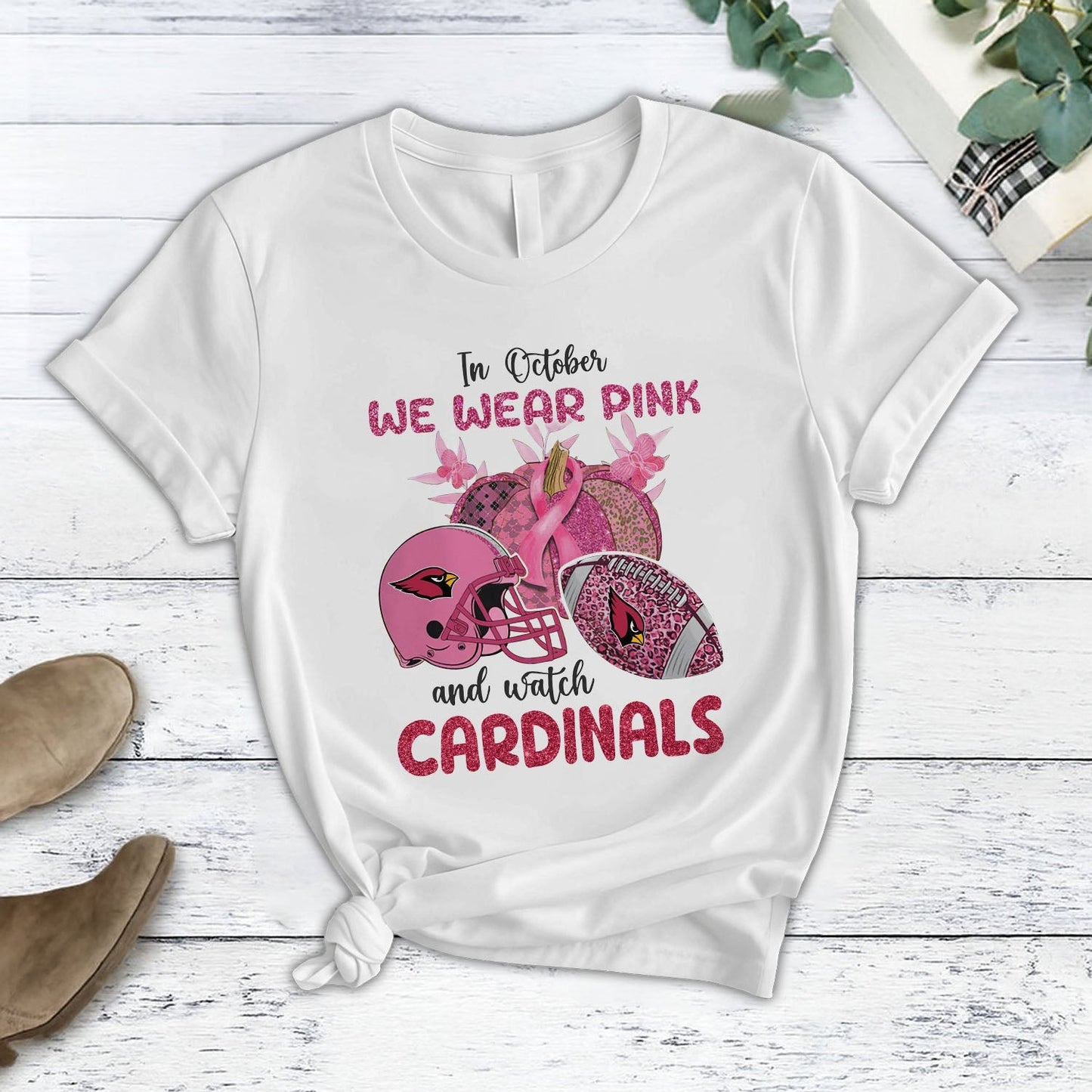 In October We Wear Pink And Watch ARI NFL Pajamas Set DatND DVT