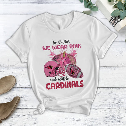 In October We Wear Pink And Watch ARI NFL Pajamas Set DatND DVT