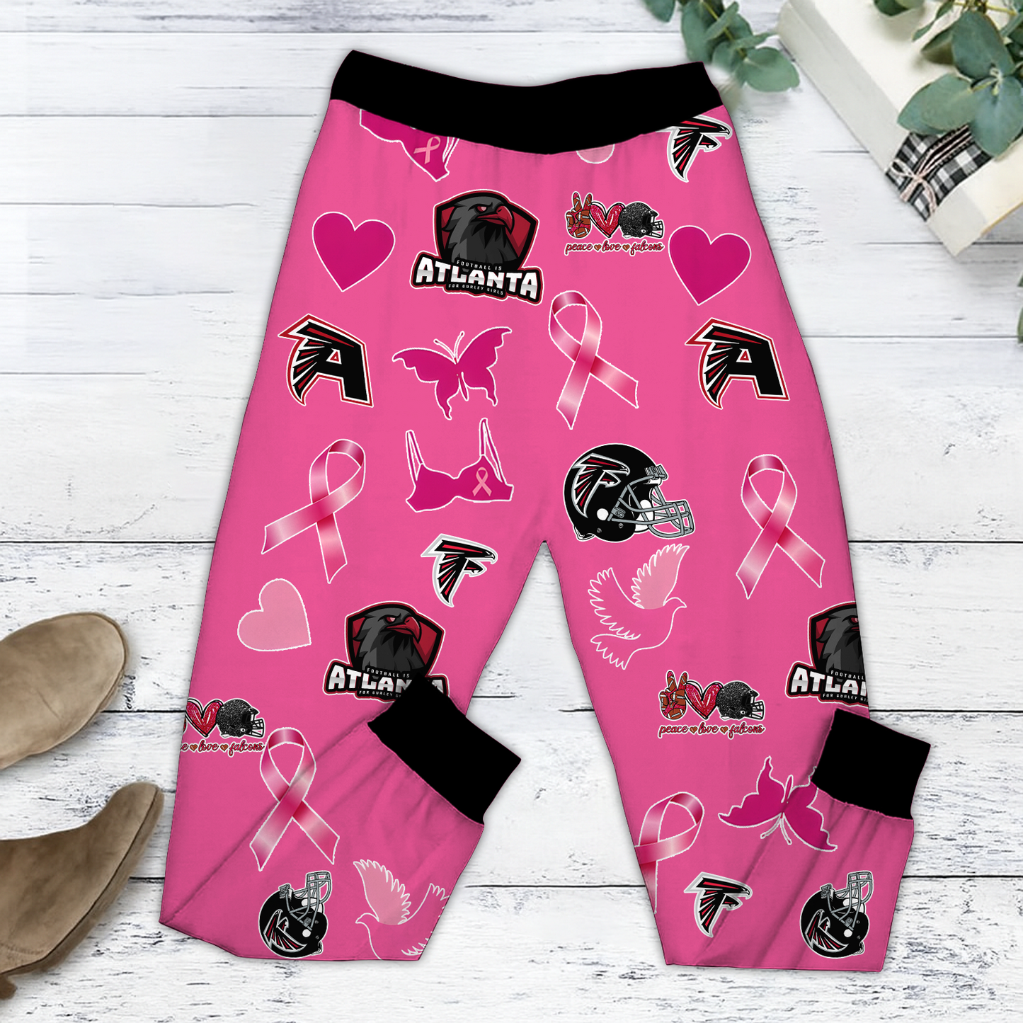 In October We Wear Pink And Watch ATL NFL Pajamas Set DatND DVT