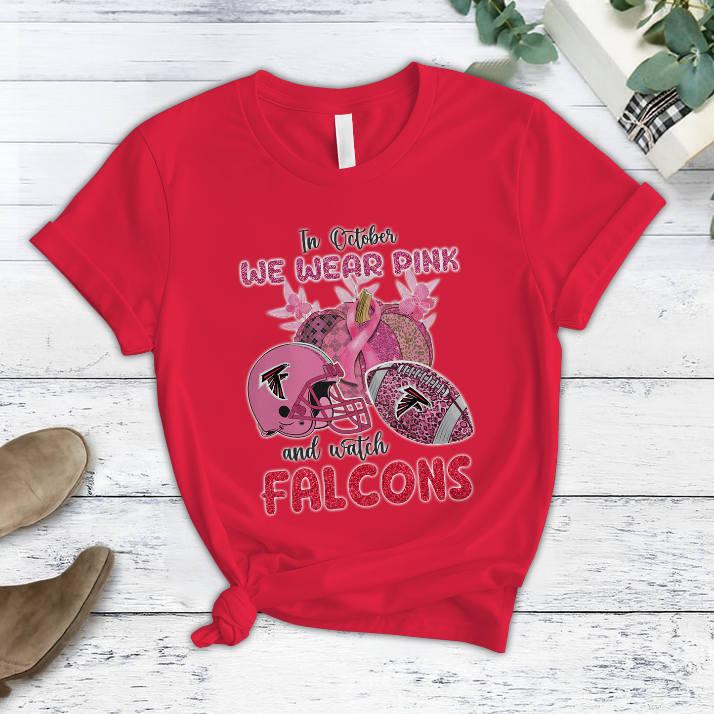 In October We Wear Pink And Watch ATL NFL Pajamas Set DatND DVT