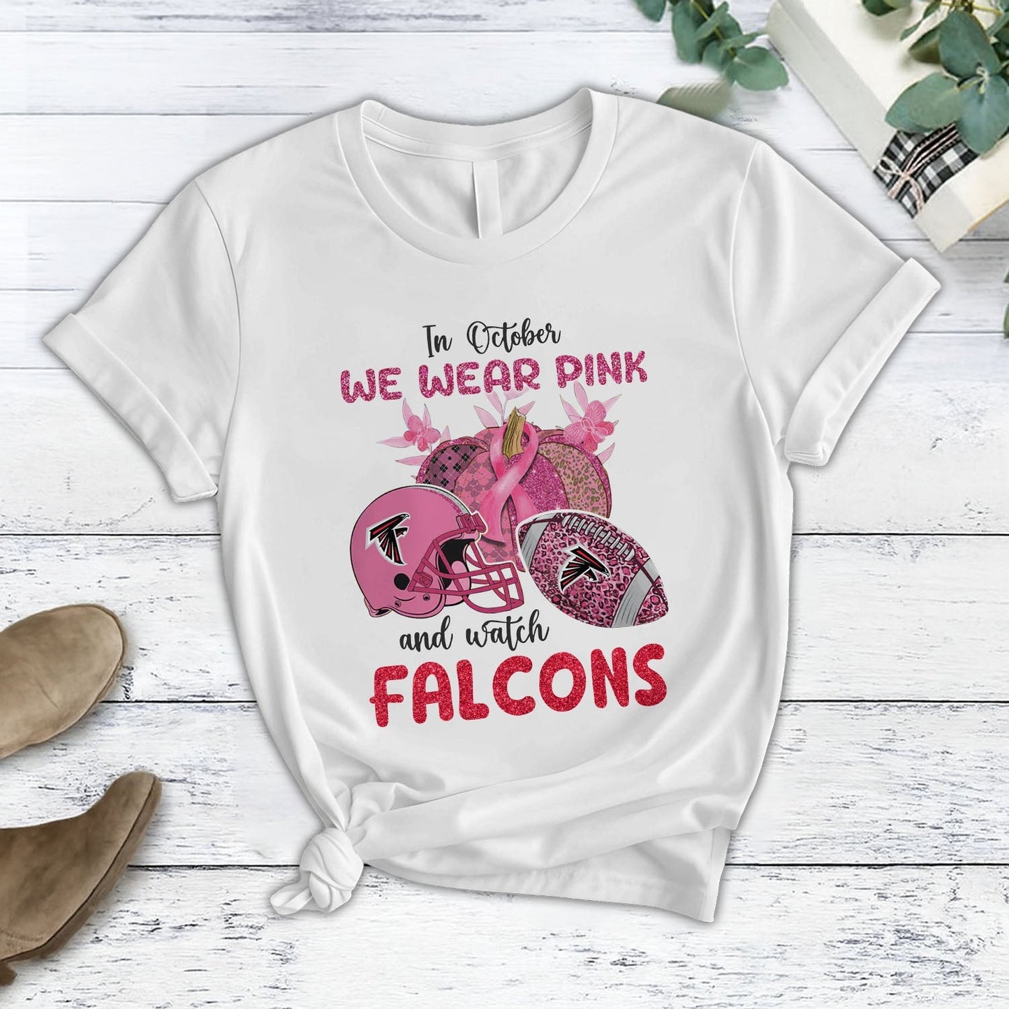 In October We Wear Pink And Watch ATL NFL Pajamas Set DatND DVT