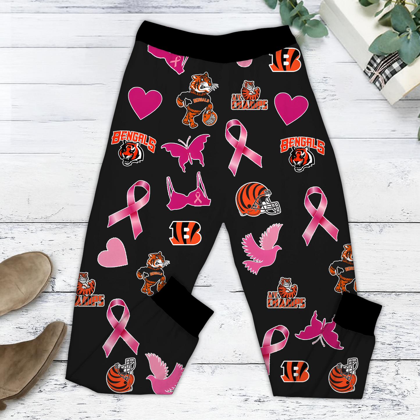 In October We Wear Pink And Watch CIN NFL Pajamas Set DatND DVT