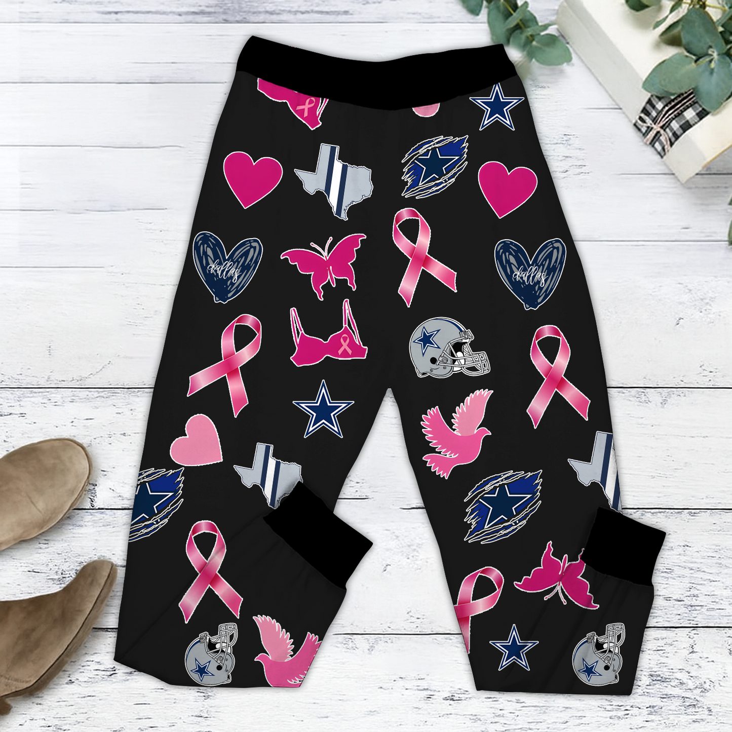 In October We Wear Pink And Watch DAL NFL Pajamas Set DatND DVT