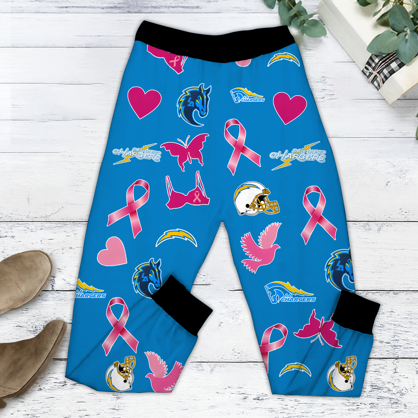 In October We Wear Pink And Watch LAC NFL Pajamas Set DatND DVT