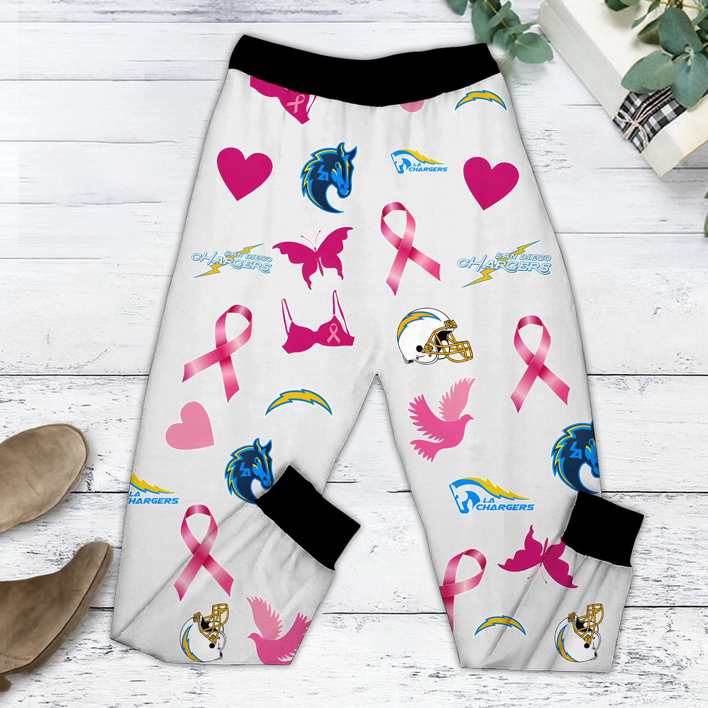 In October We Wear Pink And Watch LAC NFL Pajamas Set DatND DVT