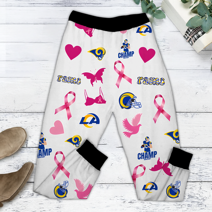 In October We Wear Pink And Watch LAR NFL Pajamas Set DatND DVT