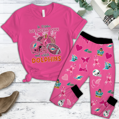 In October We Wear Pink And Watch MIA NFL Pajamas Set DatND DVT