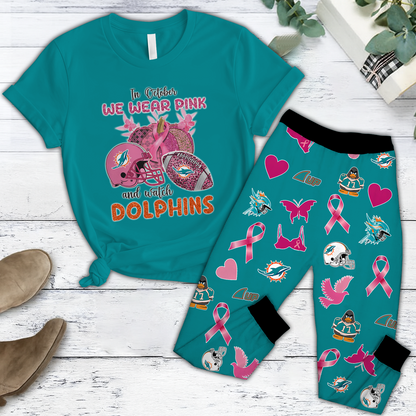 In October We Wear Pink And Watch MIA NFL Pajamas Set DatND DVT