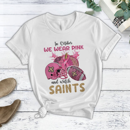 In October We Wear Pink And Watch NO NFL Pajamas Set DatND DVT