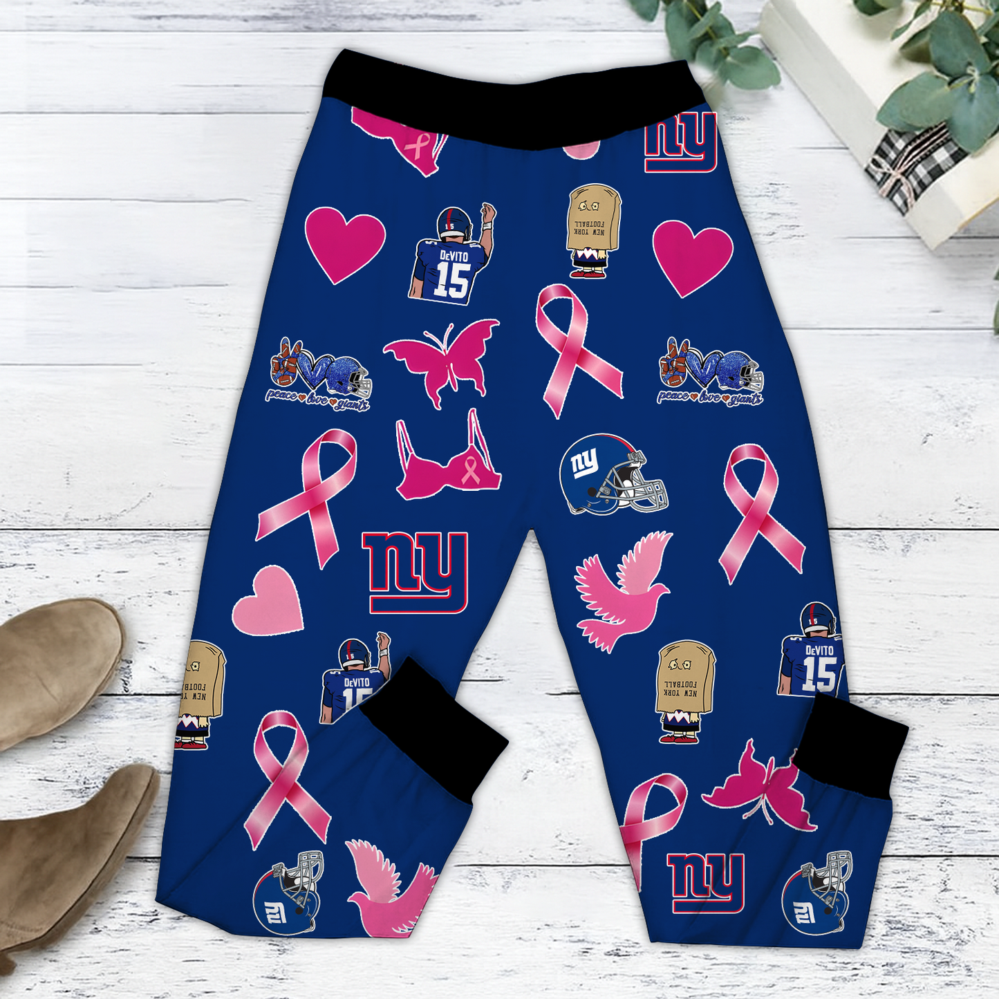 In October We Wear Pink And Watch NYG NFL Pajamas Set DatND DVT