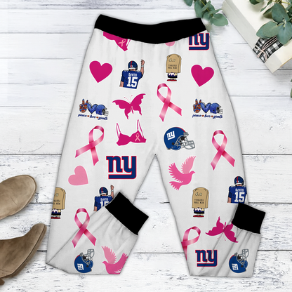 In October We Wear Pink And Watch NYG NFL Pajamas Set DatND DVT