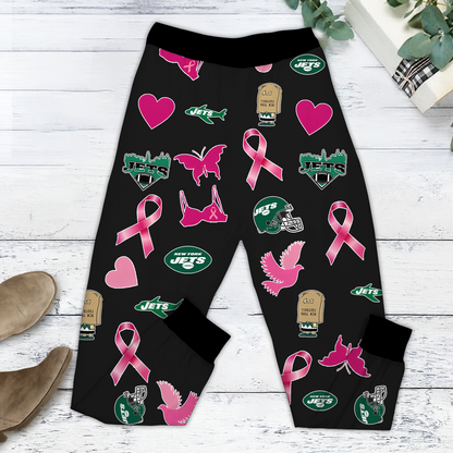 In October We Wear Pink And Watch NYJ NFL Pajamas Set DatND DVT