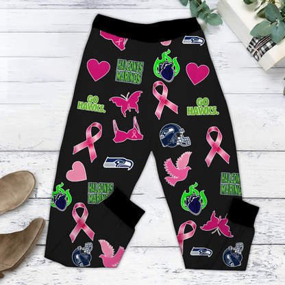 In October We Wear Pink And Watch SEA NFL Pajamas Set DatND DVT