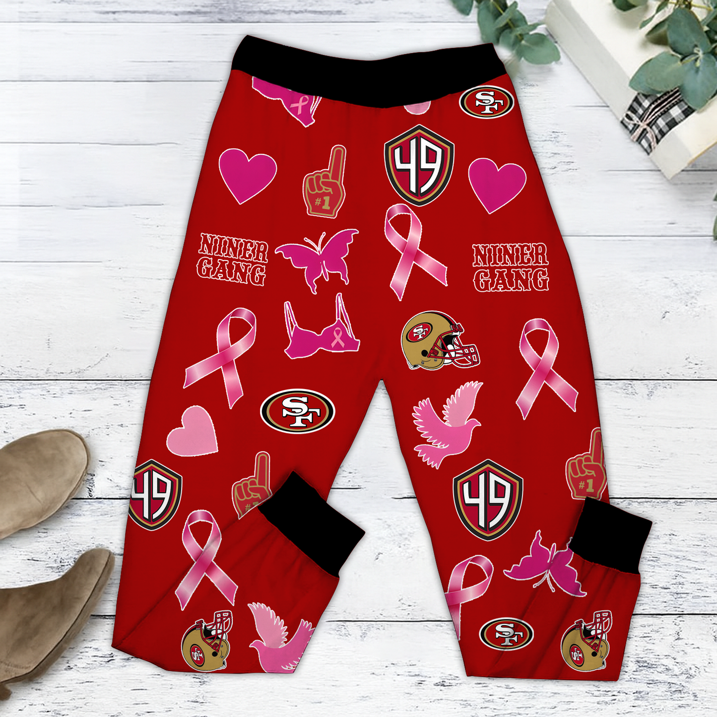 In October We Wear Pink And Watch SF NFL Pajamas Set DatND DVT