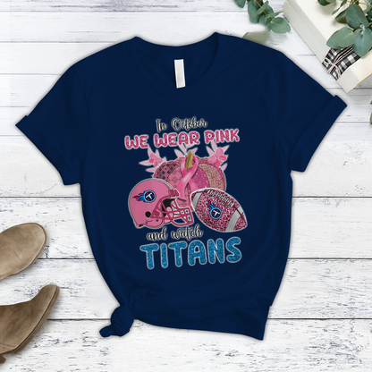 In October We Wear Pink And Watch TEN NFL Pajamas Set DatND DVT