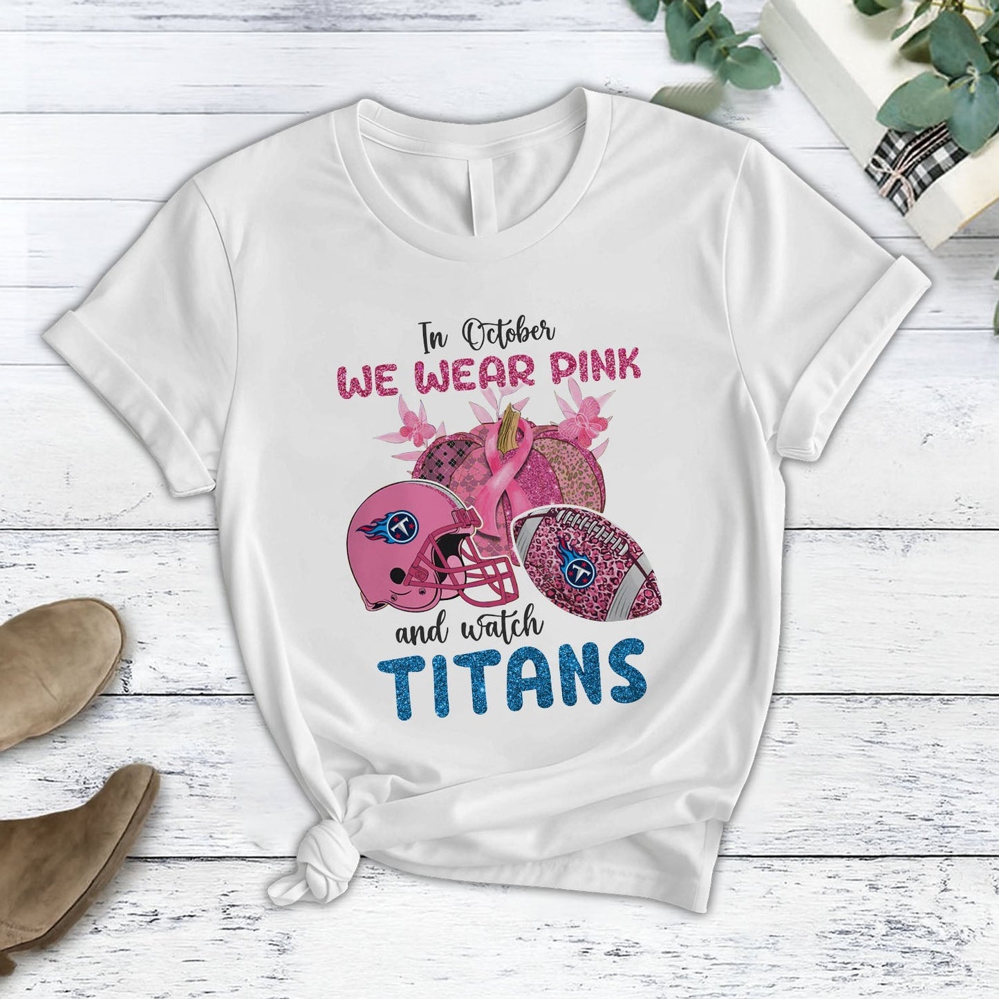 In October We Wear Pink And Watch TEN NFL Pajamas Set DatND DVT