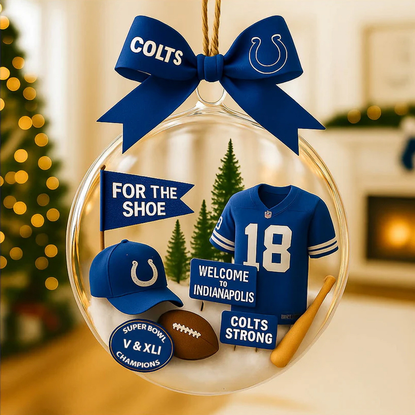 IND X NFL Baseball Team Christmas Tree and Uniform Pendant V1 NAK NHT