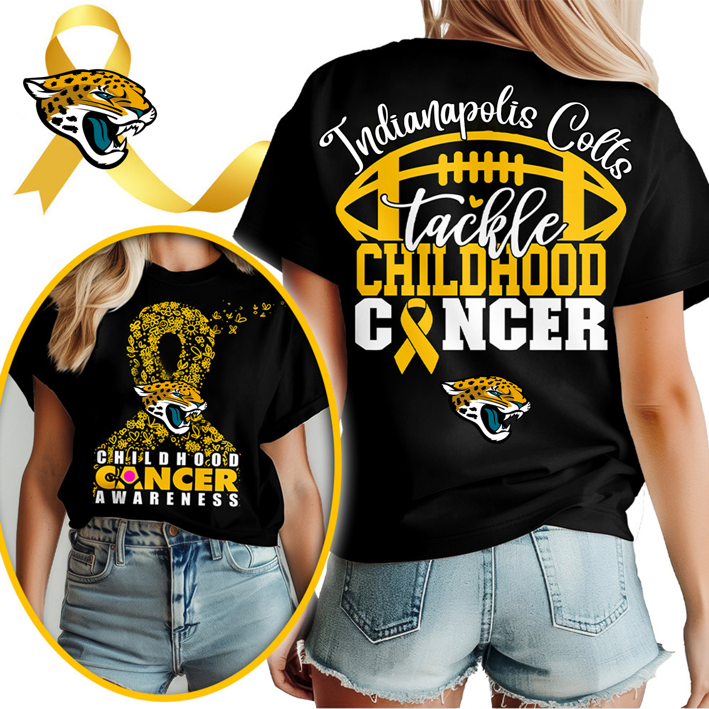 JAC X NFL Premium Childhood Cancer Awareness Month 3D Shirt DatND ThuongNH
