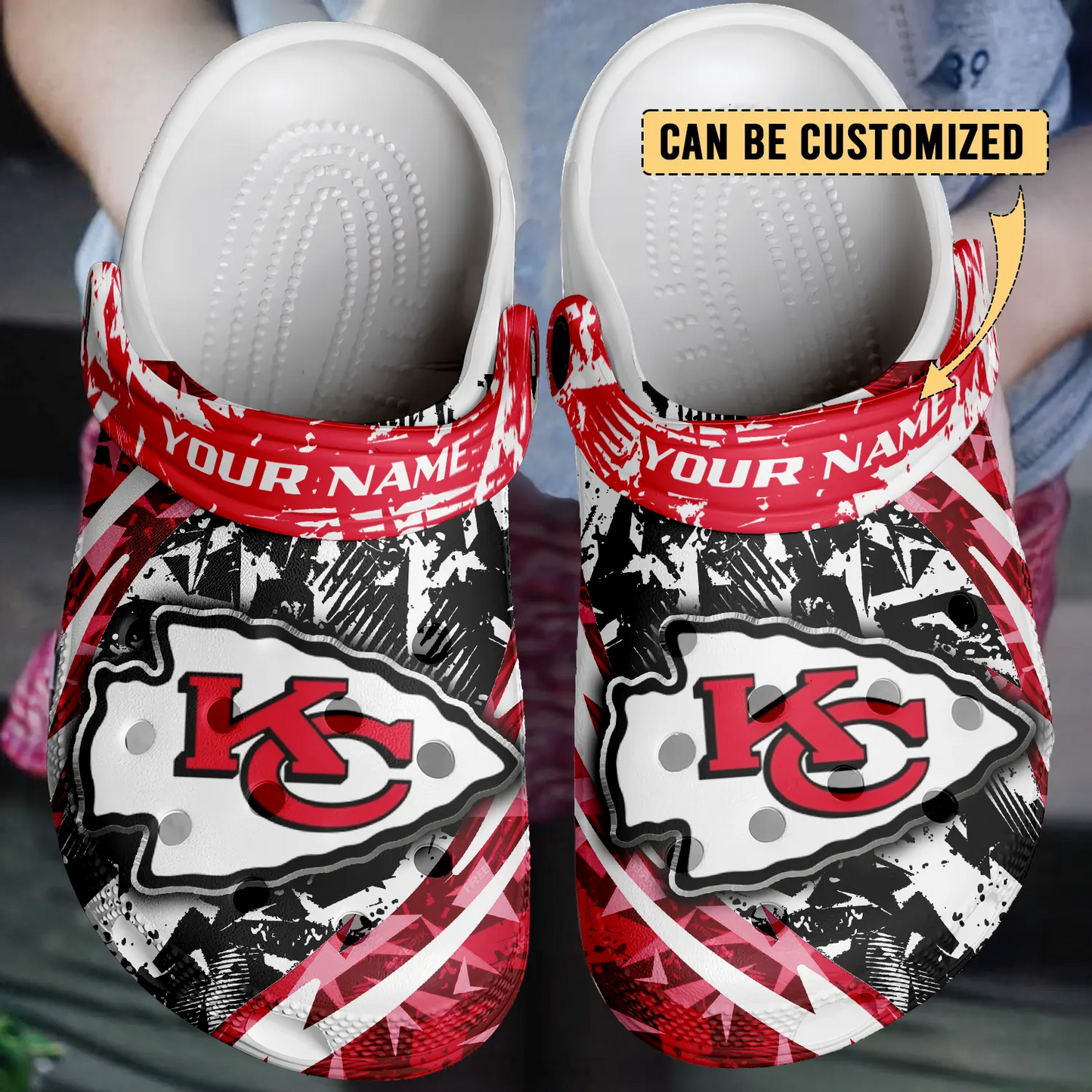KC  x NFL Crocs Crocband Clogs Shoes DatND DVT