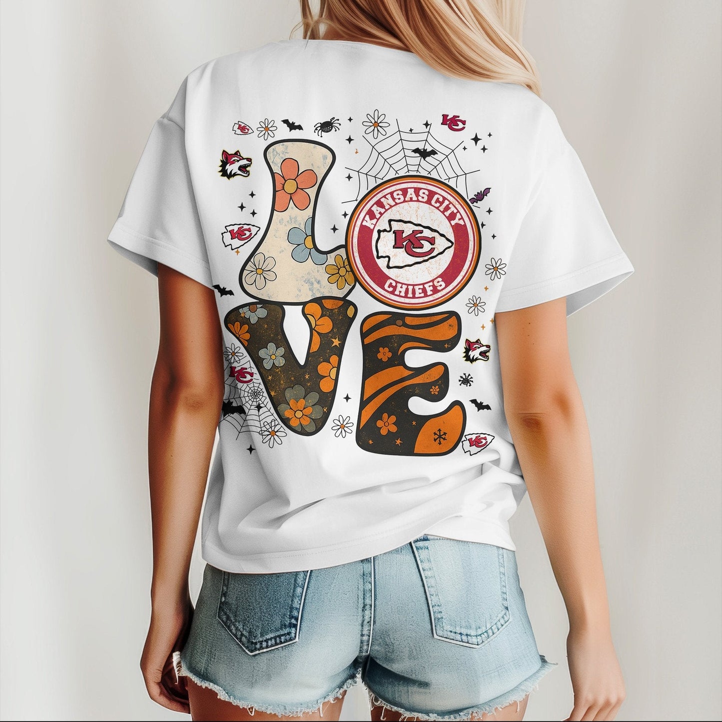 KC x NFL Halloween Bow 3D Shirt 0409 DatND DVT