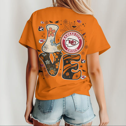 KC x NFL Halloween Bow 3D Shirt 0409 DatND DVT