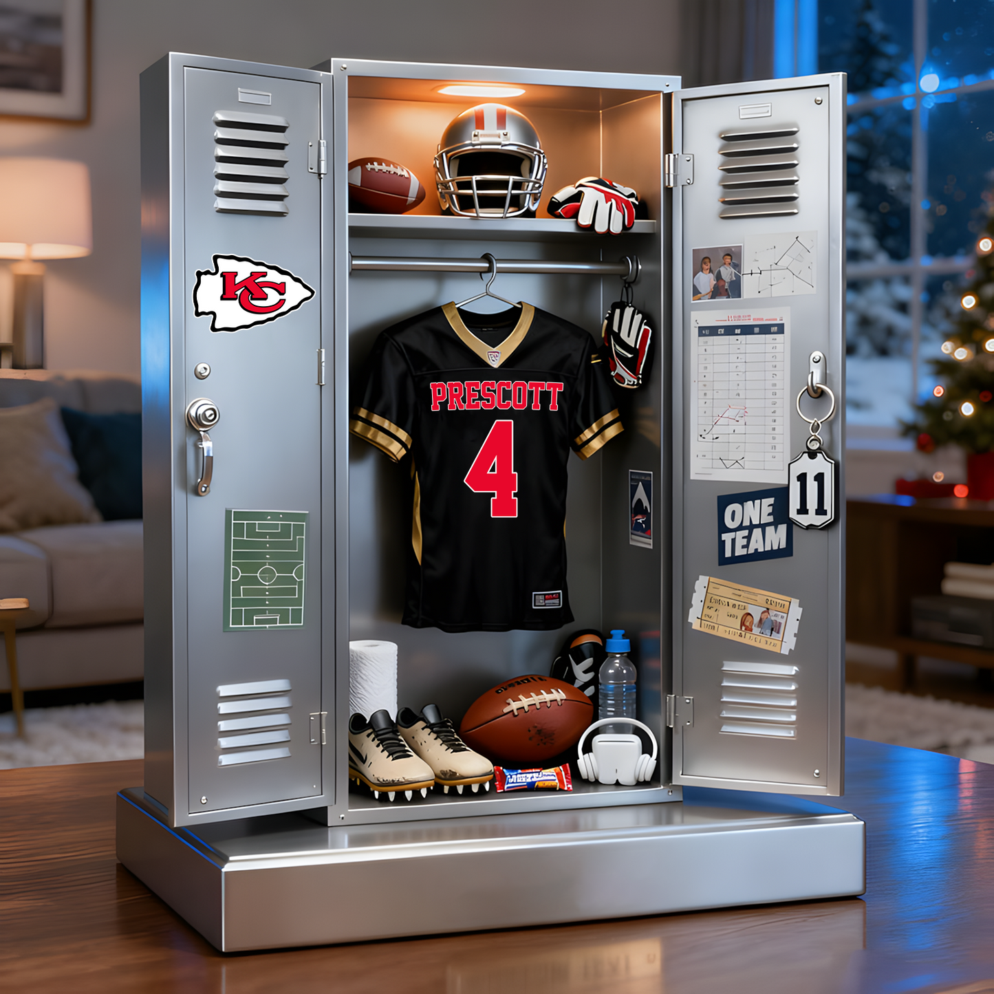 KC X NFL Personalized American football player wardrobe sculpture desktop ornament V1 NAK NHT