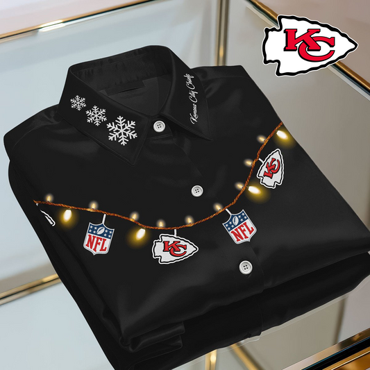 KC X Premium NFL Christmas Long Sleeve Casual Shirt V1 NAK NHT