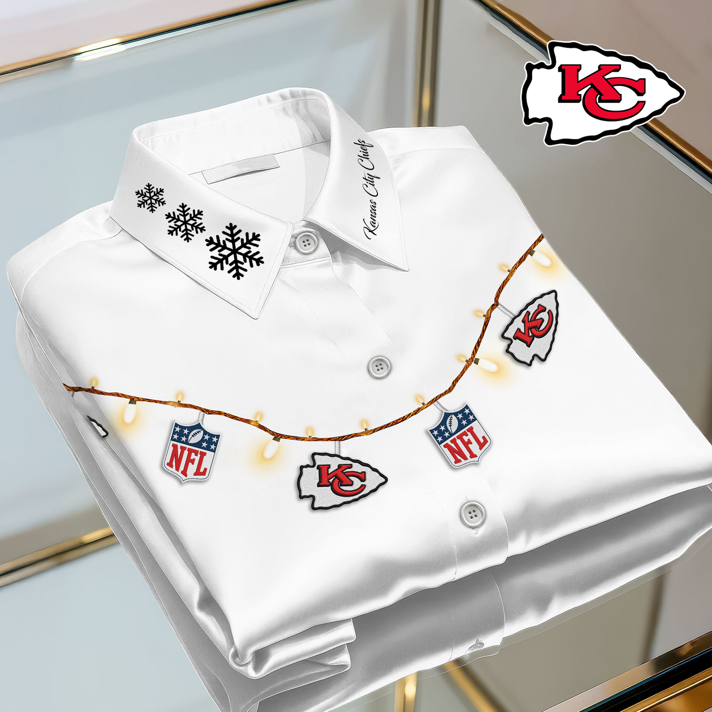 KC X Premium NFL Christmas Long Sleeve Casual Shirt V1 NAK NHT