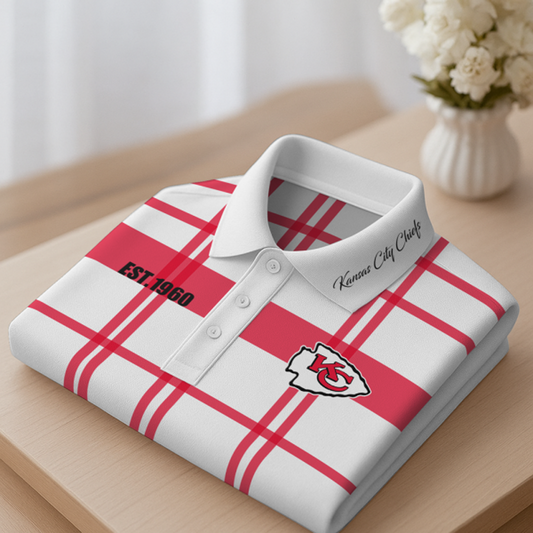 KC X Premium NFL New Polo Long Sleeve V1 NAK NHT