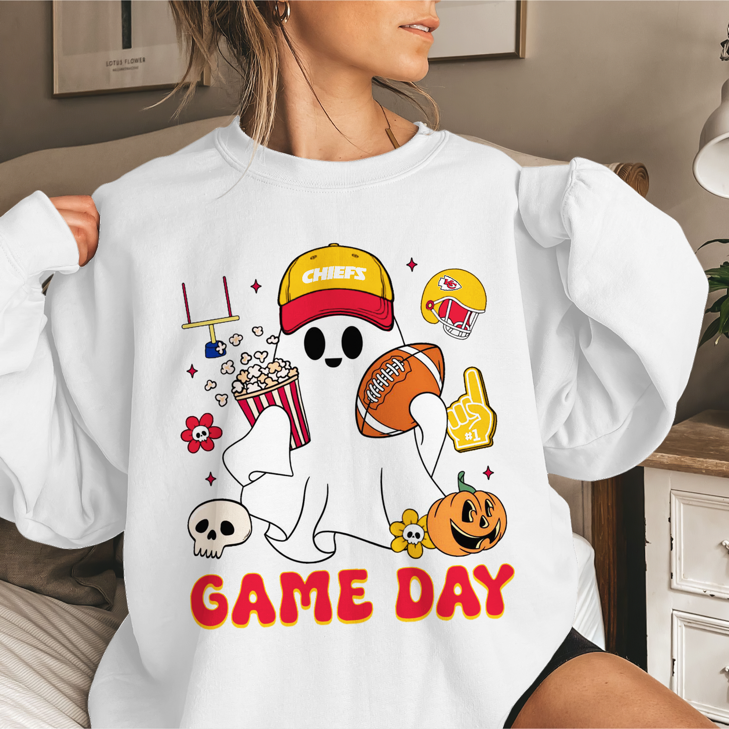 KCC Game Day Football Ghost Sweatshirt DDT NTL