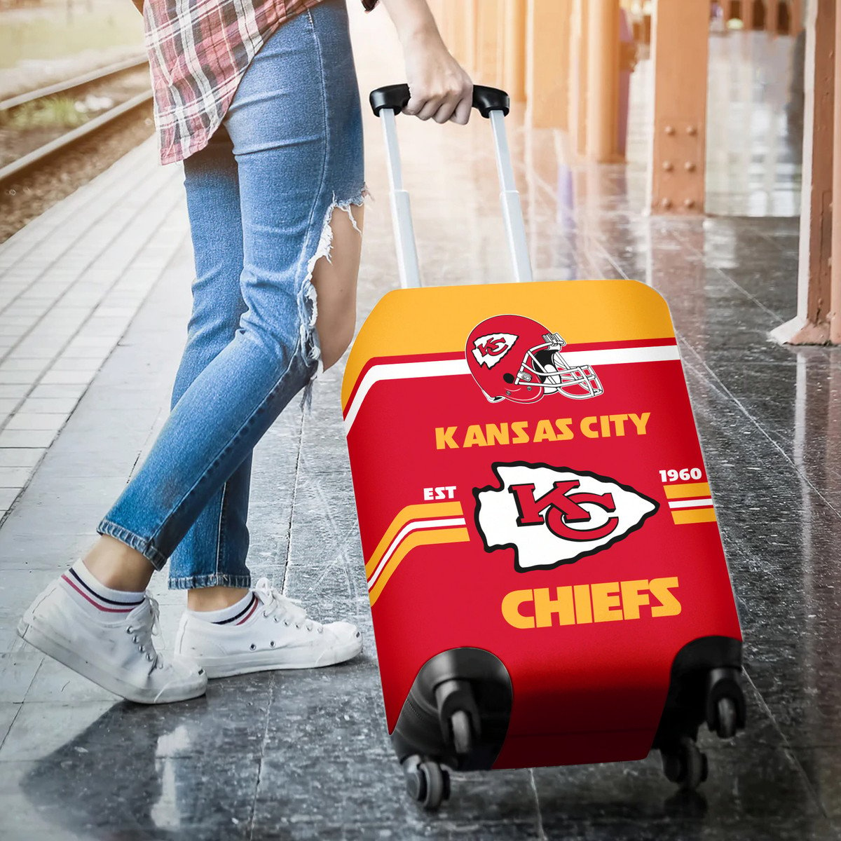 KCC NFL Luggage Cover Suitcase Protector DDT NTL