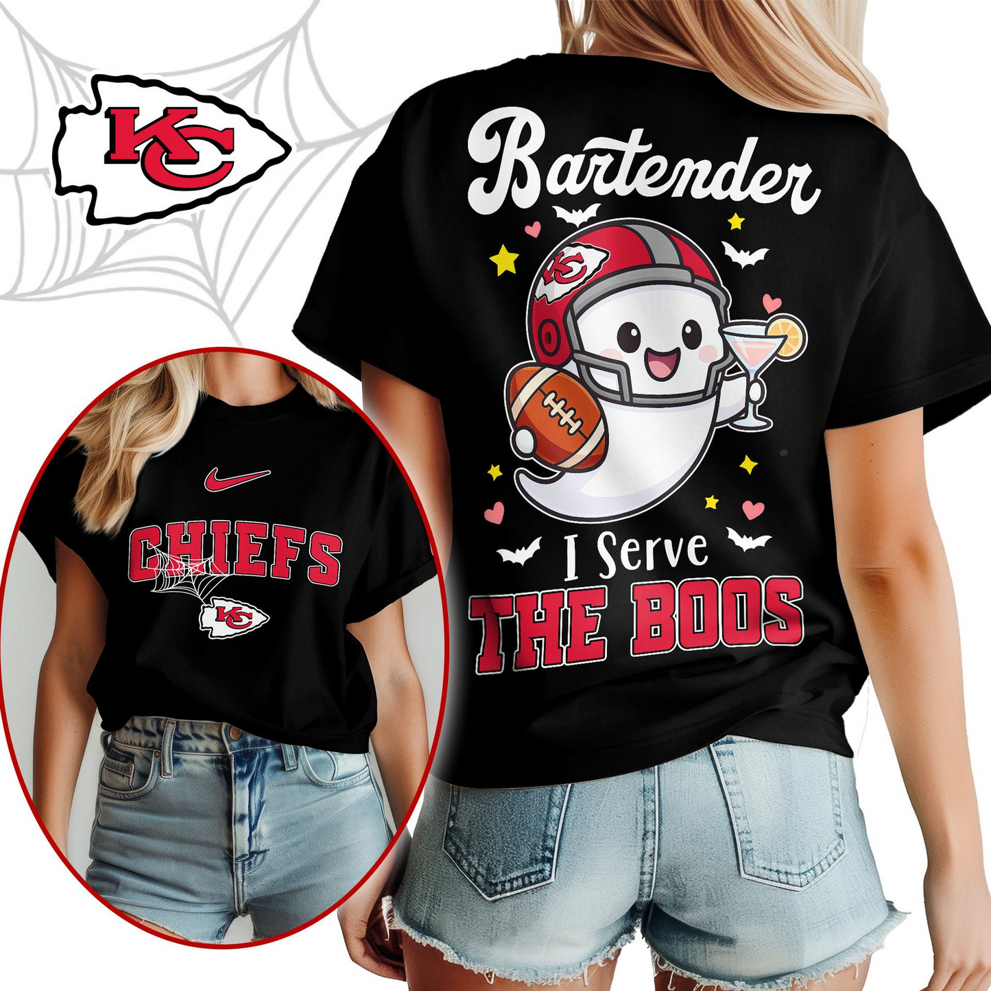 KCC Premium NFL Bartender Halloween Fan Women Shirt DDT CTND