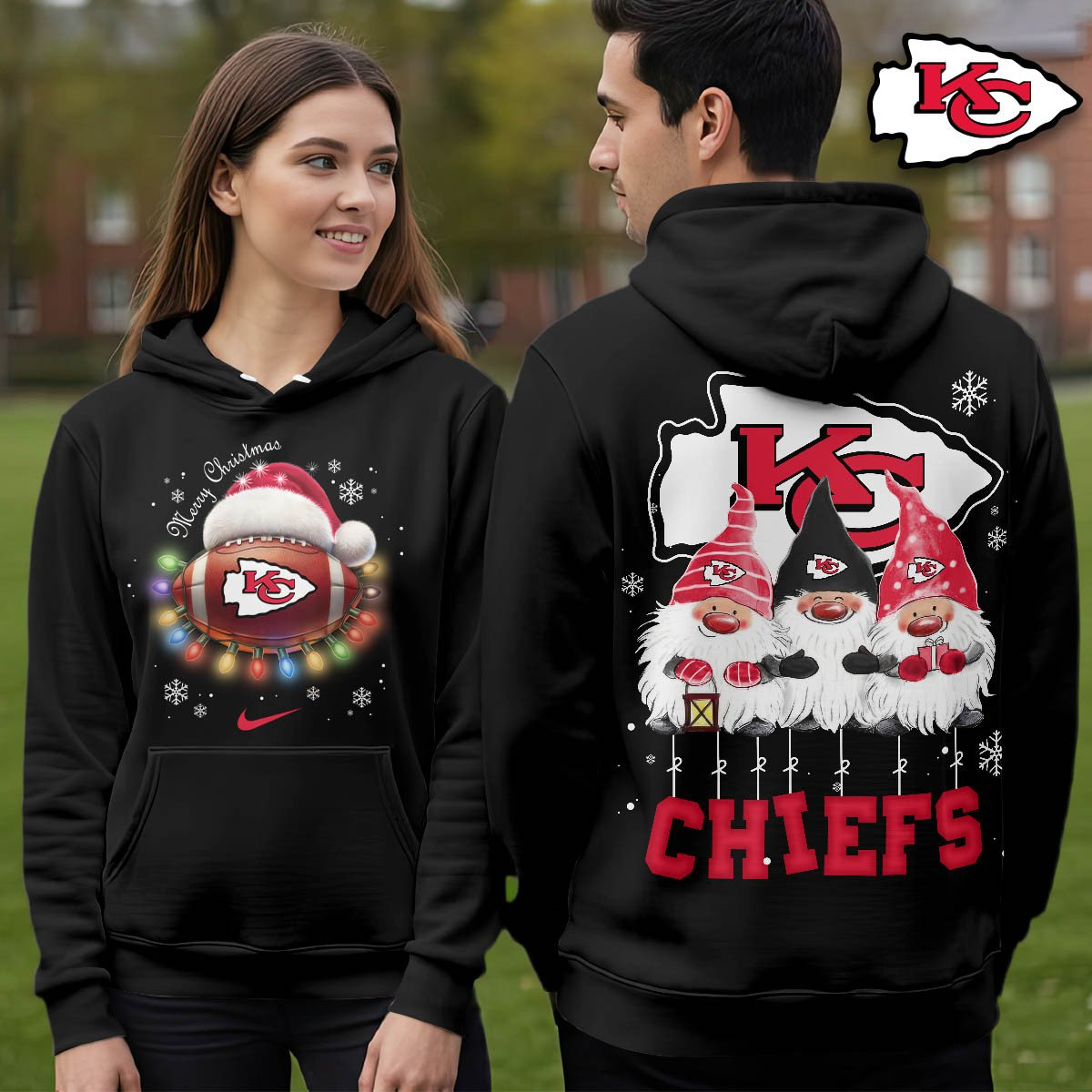 KCC Premium NFL Christmas Gnomes Hoodie DDT CTND