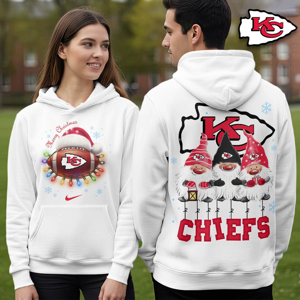 KCC Premium NFL Christmas Gnomes Hoodie DDT CTND