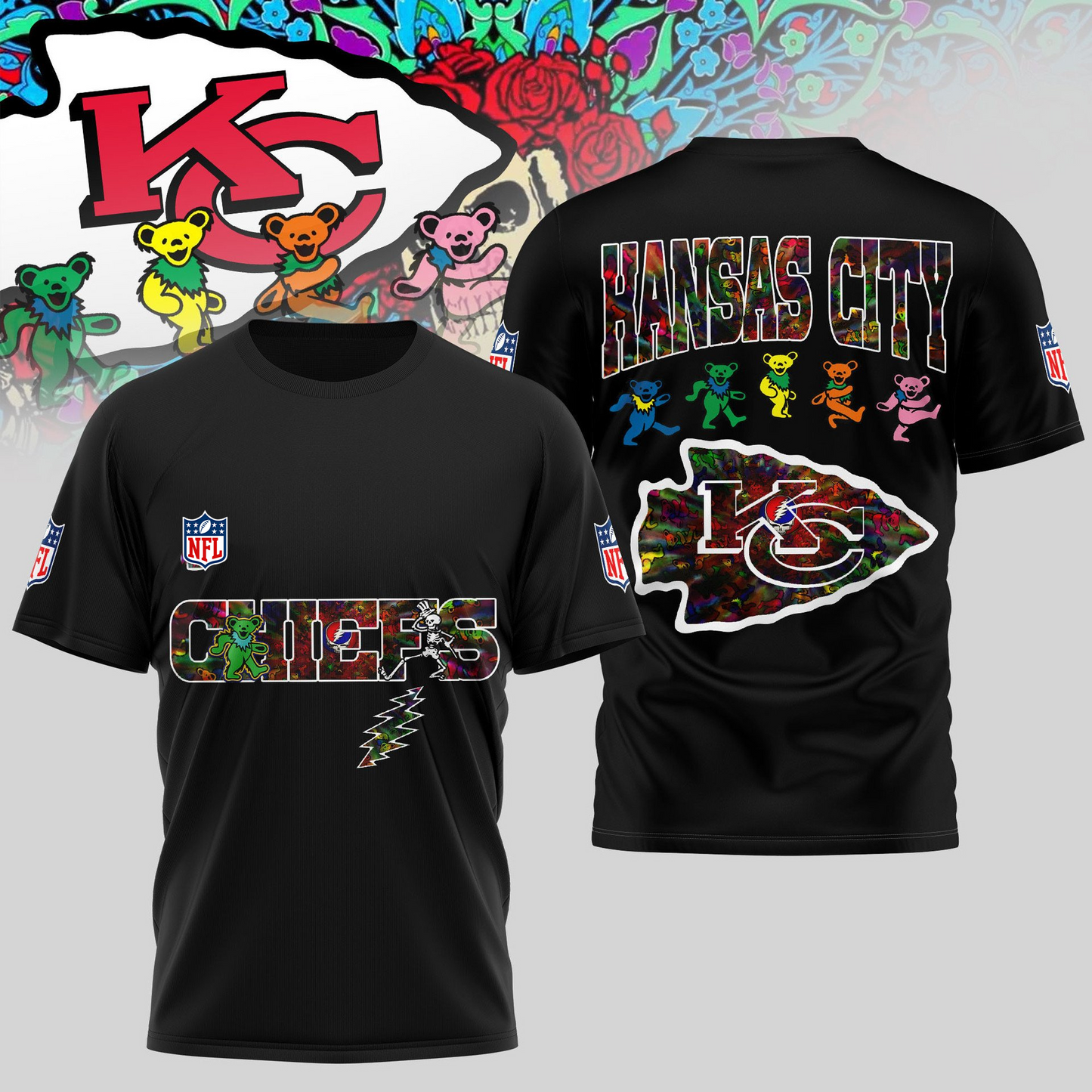 KCC Premium NFL Dancing Bear T-Shirt DDT HLPHUONG