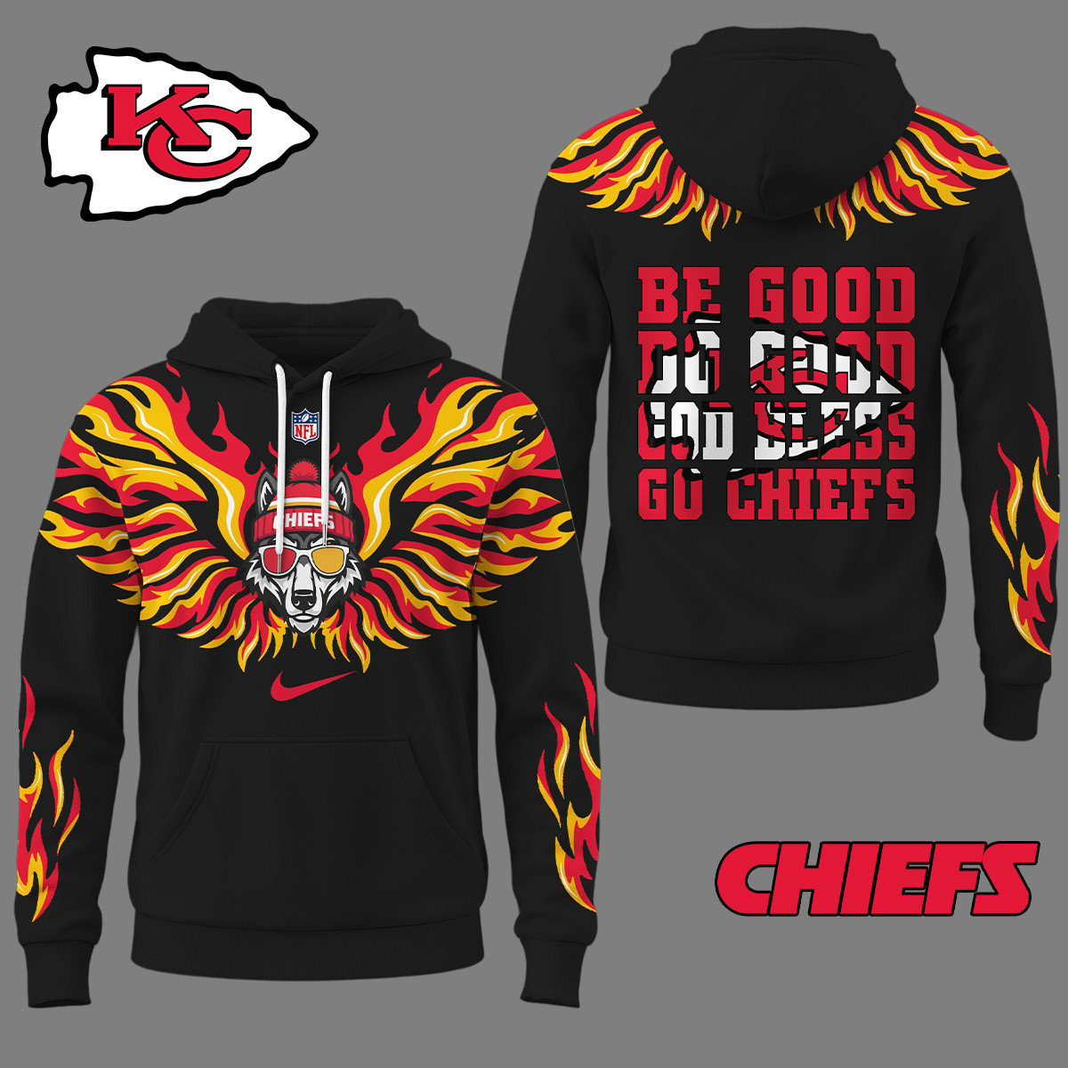 KCC Premium NFL Fire Wings 3D Hoodie DDT CTND