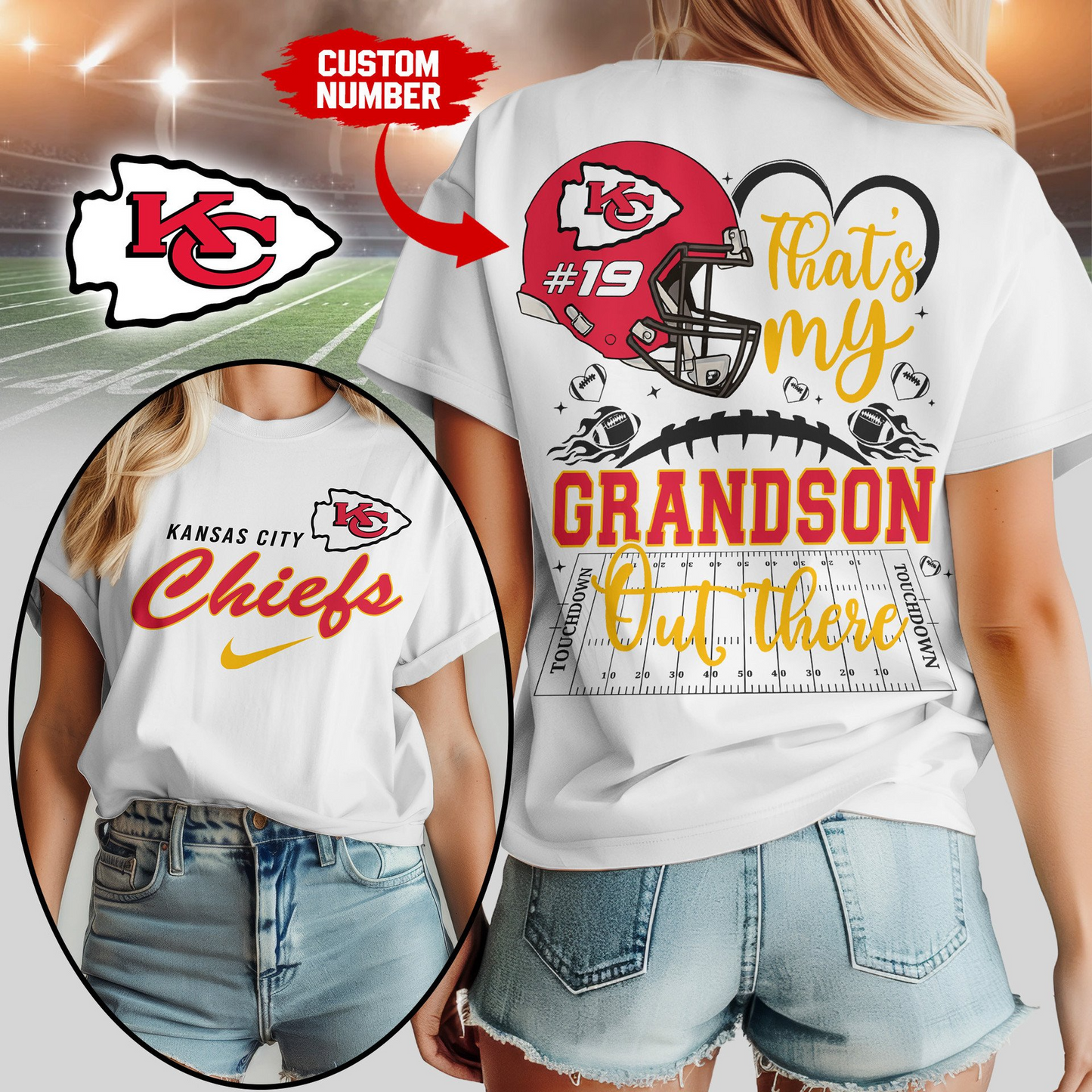 KCC Premium NFL That My Grandson Out There Shirt DDT NTL