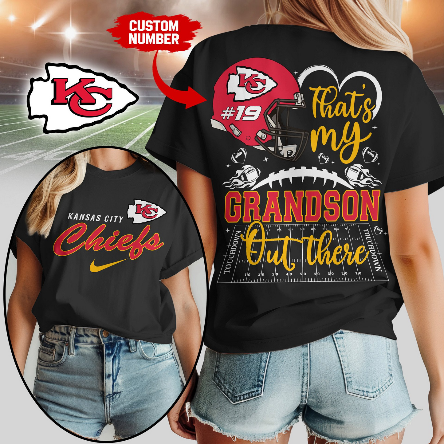 KCC Premium NFL That My Grandson Out There Shirt DDT NTL