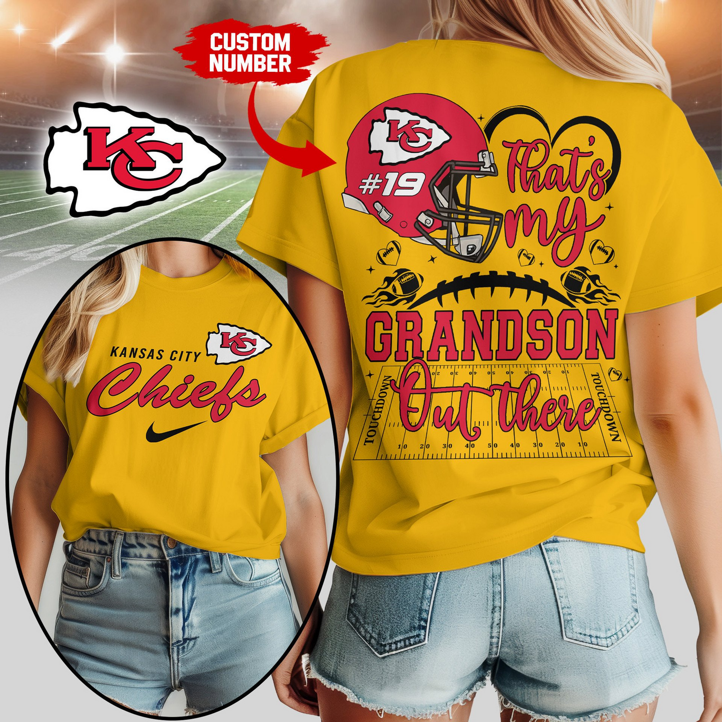 KCC Premium NFL That My Grandson Out There Shirt DDT NTL