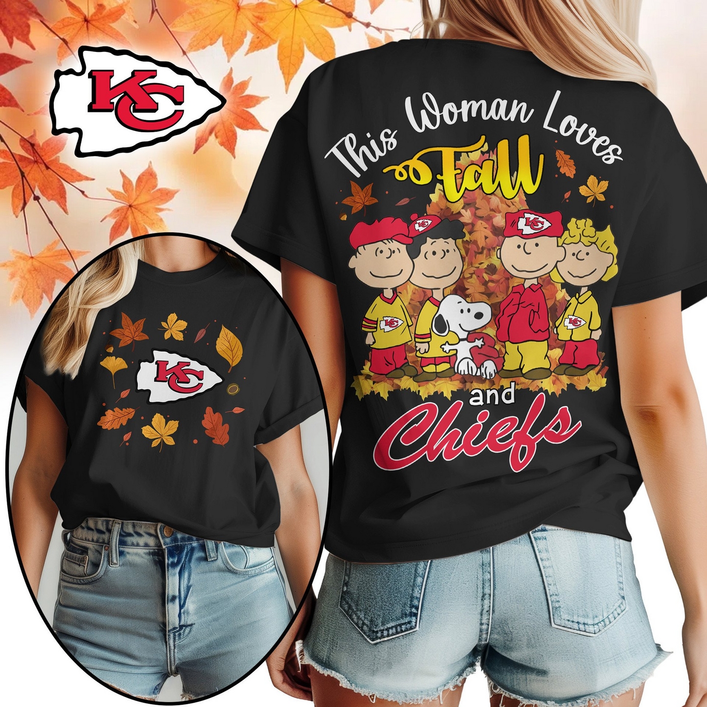 KCC Premium NFL This Woman loves fall 3D Shirt DDT CTND