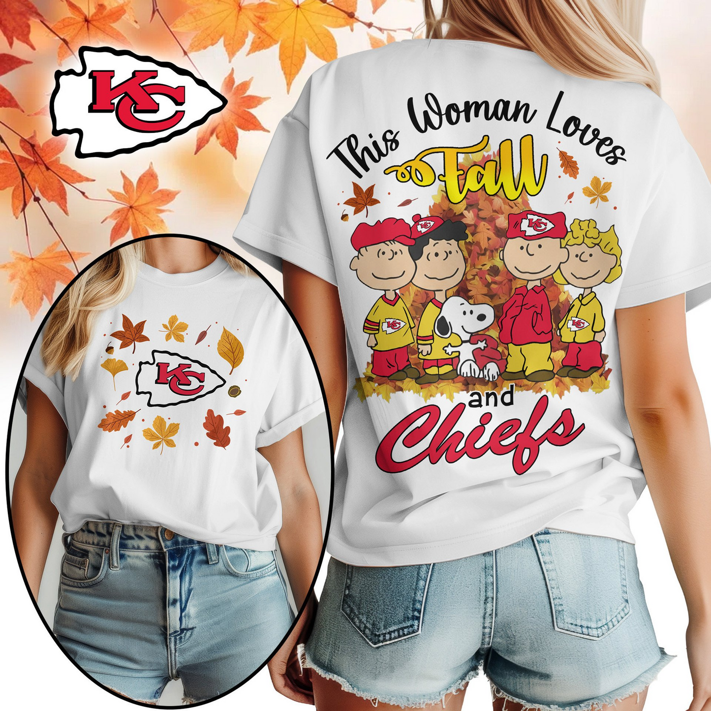 KCC Premium NFL This Woman loves fall 3D Shirt DDT CTND