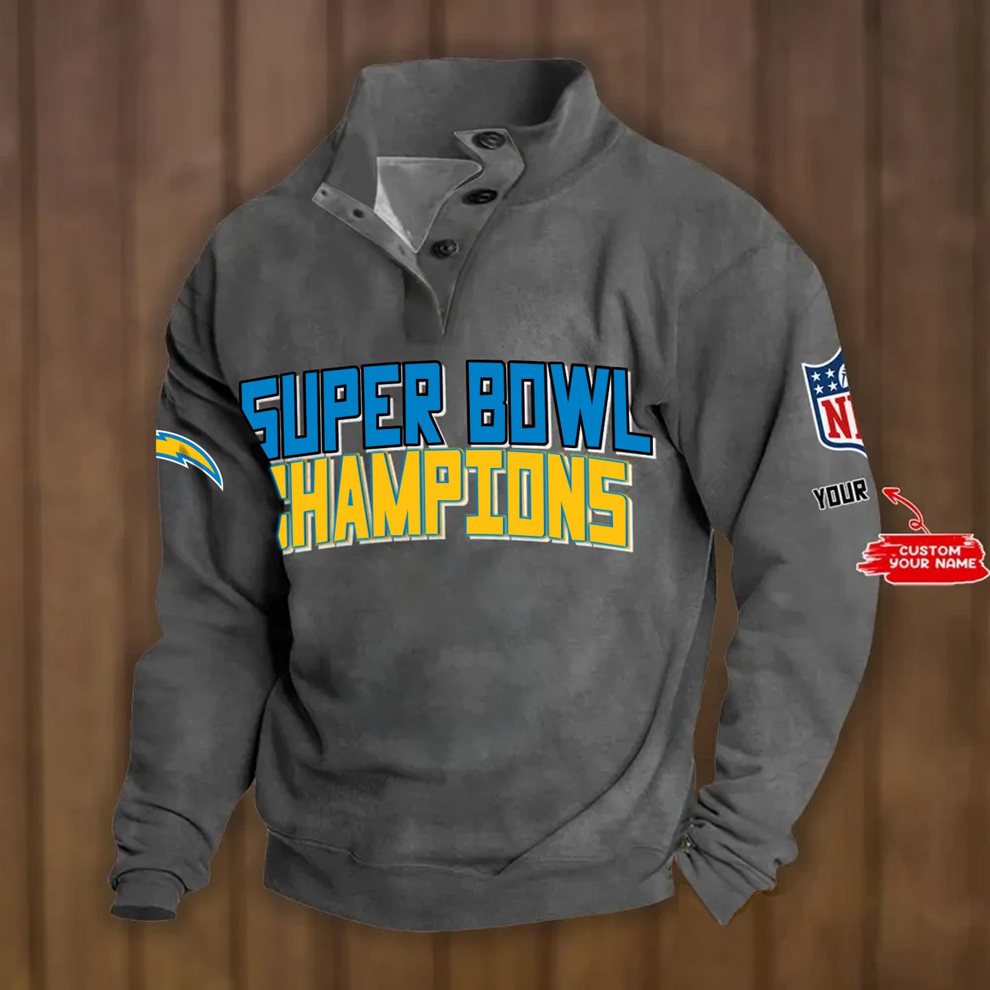 LAC x NFL Double Breasted Stand Collar Hoodies DATND TANTD