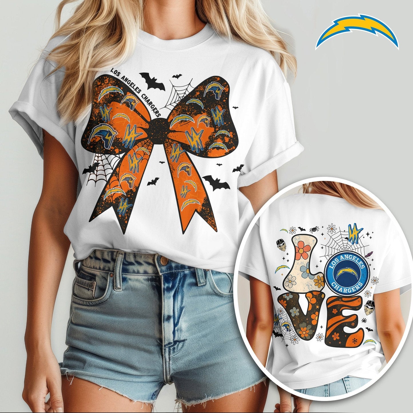 LAC x NFL Halloween Bow 3D Shirt 0409 DatND DVT