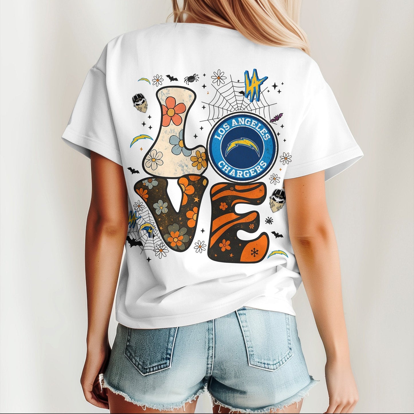 LAC x NFL Halloween Bow 3D Shirt 0409 DatND DVT