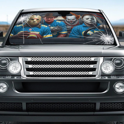 LAC x NFL Horror Car Sunshade For Fan DDT CTND
