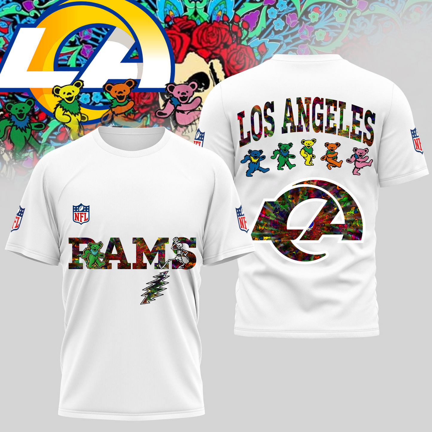 LAR Premium NFL Dancing Bear T-Shirt DDT HLPHUONG