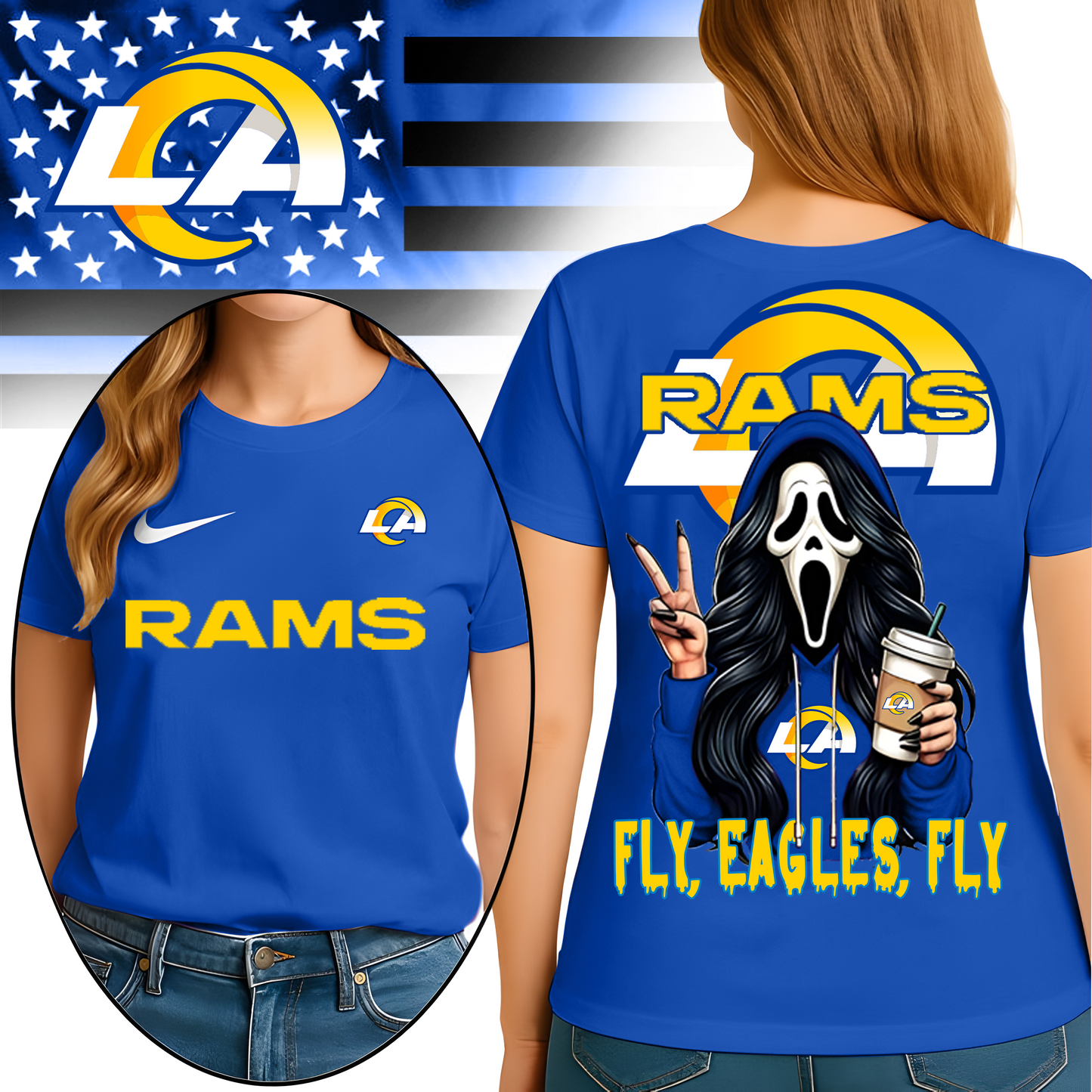 LAR Premium NFL Ghostface 3D Shirt DDT HLPHUONG