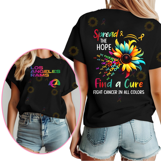 LAR Premium NFL Rainbow Cancer Awareness Shirt DDT HLP
