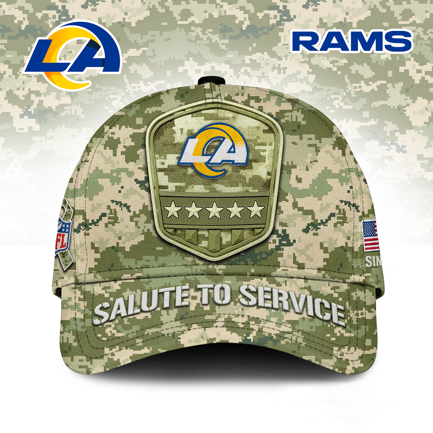 LAR Premium NFL Salute To Service Classic Cap DDT  NTL